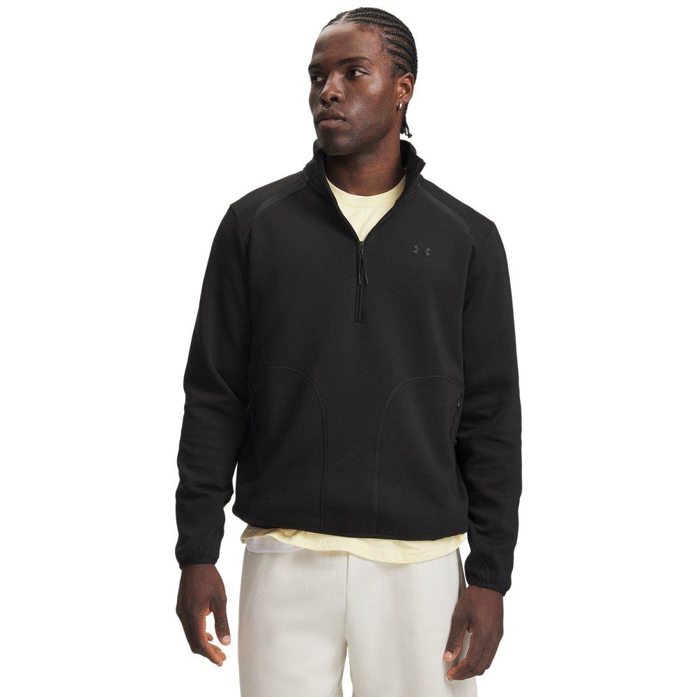 Under Armour men's Unstoppable Fleece 1/2-Zip Sweatshirt - Black - BLACK